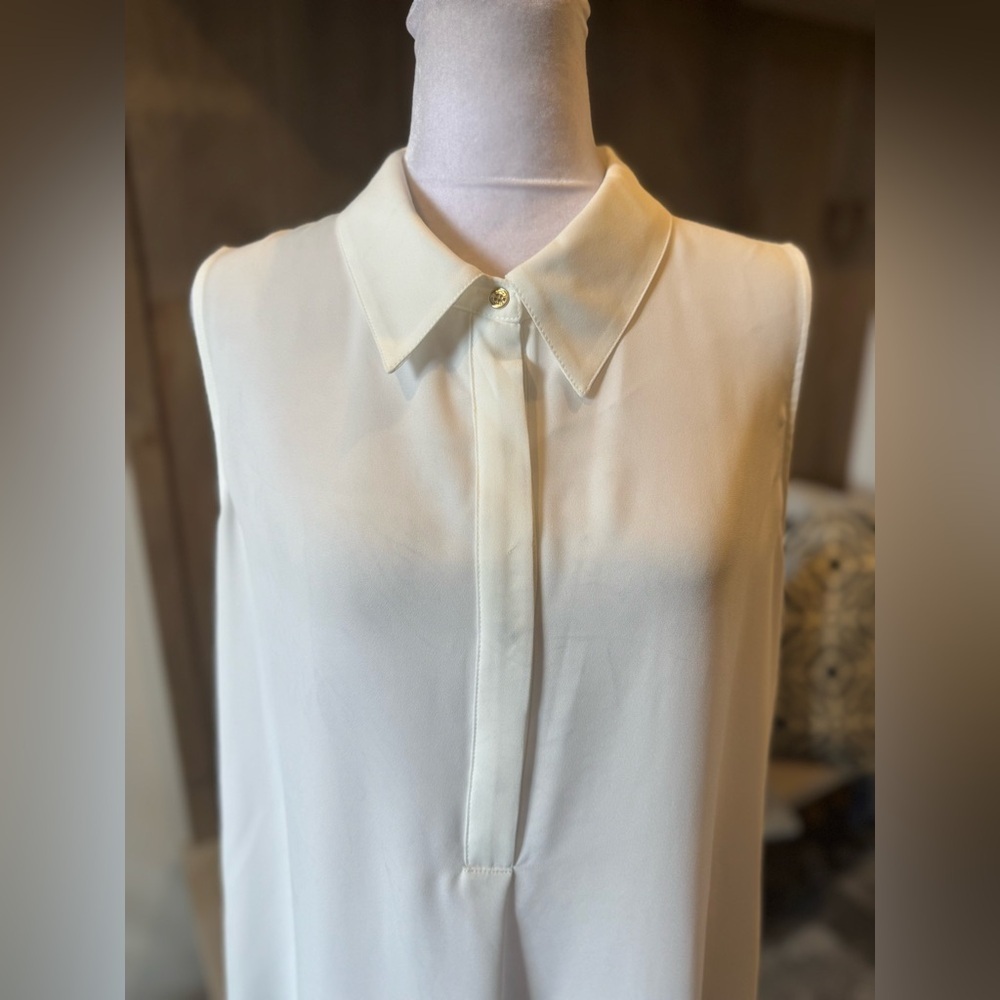 NWT Tommy Hilfiger Ivy Pullover Sleeveless Collared Blouse 4 Buttons Size Large - Picture 5 of 12